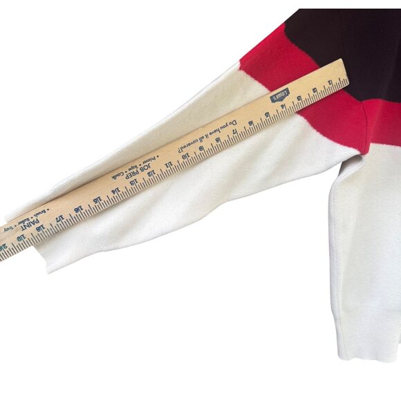 Ruti Women's Colorblock Sweater XL Black Red White Viscosa-Polyester Blend - Picture 6 of 9